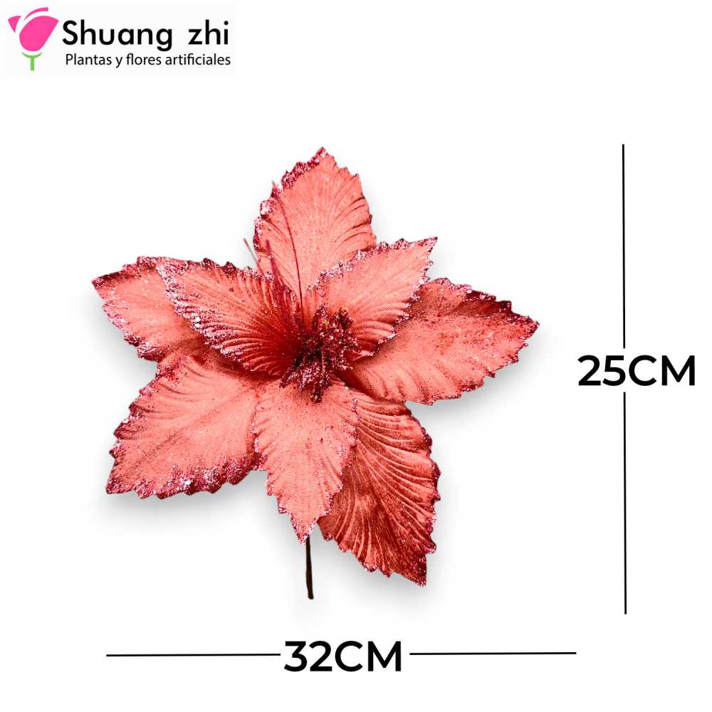 FLOR NAVIDAD ROSA 25CM