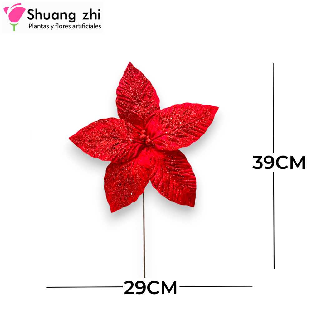 FLOR NAVIDAD ROJO 39CM