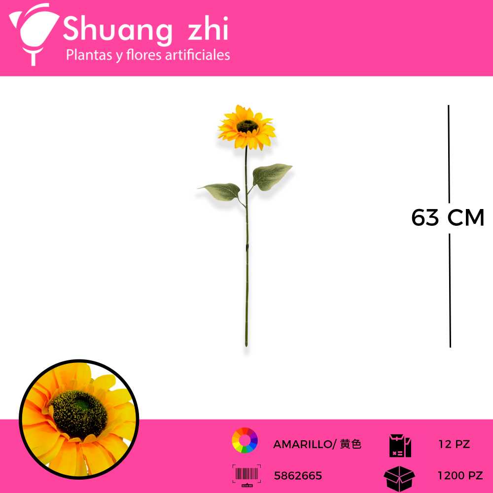 VARA GIRASOL AMARILLO 89CM