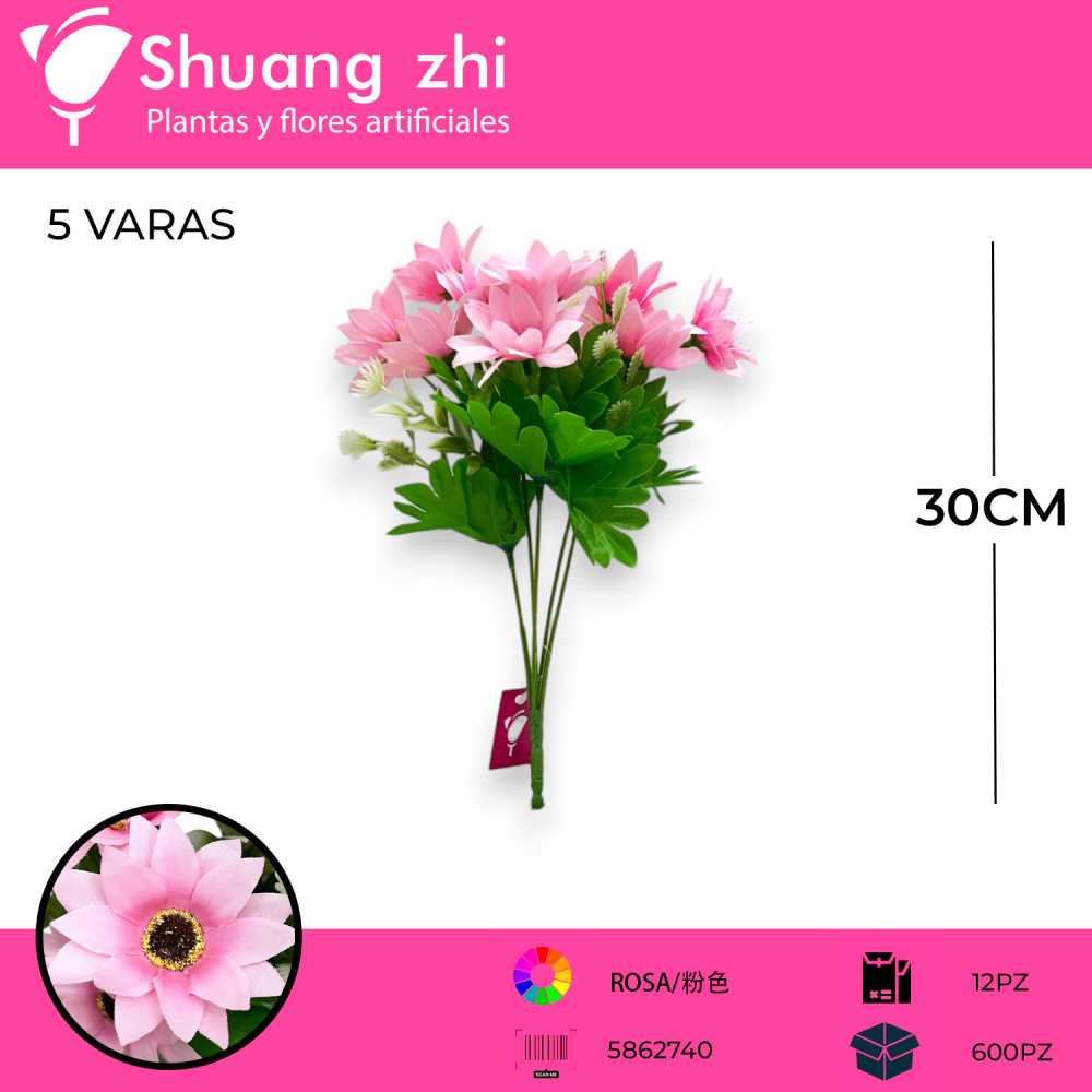 FLOR MINI ROSA