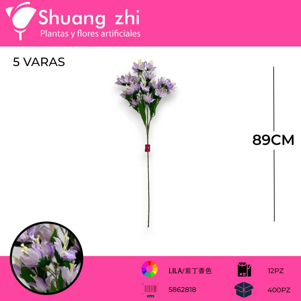 VARA FLOR LILI LILA 89CM