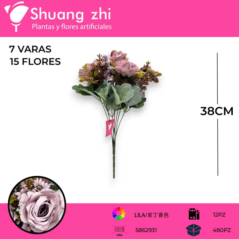 FLOR GRANDE LILA 38CM