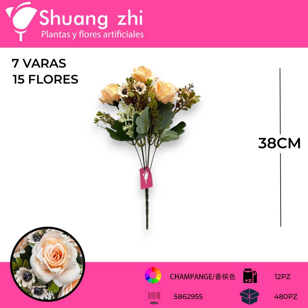 FLOR GRANDE CHAMPANGNE 38CM