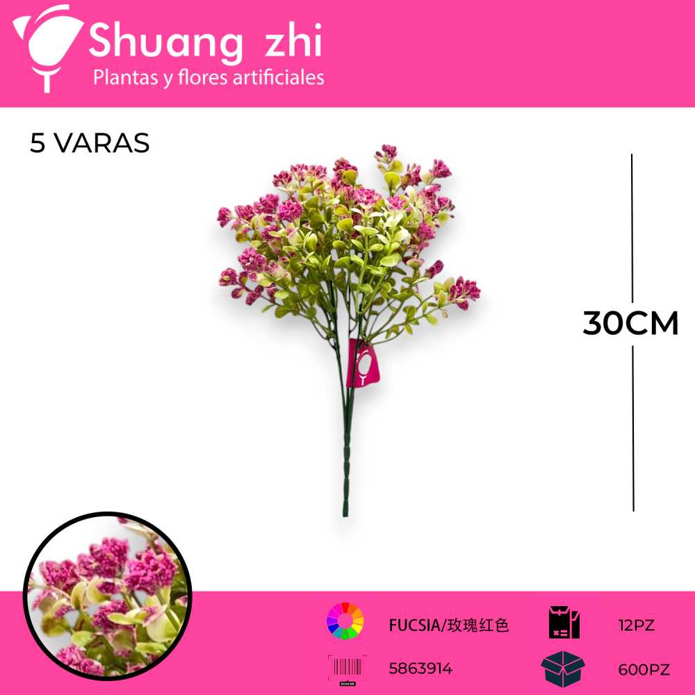 FOLLAJE FUCSIA 30CM
