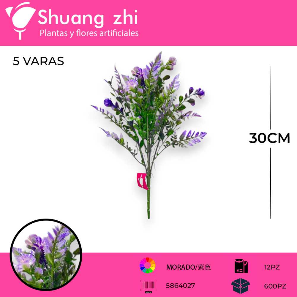 FOLLAJE MORADO 30CM