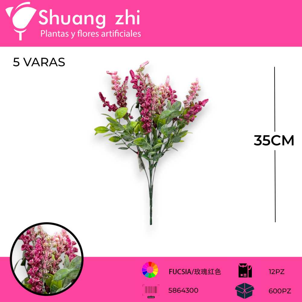FOLLAJE FUCSIA 35CM