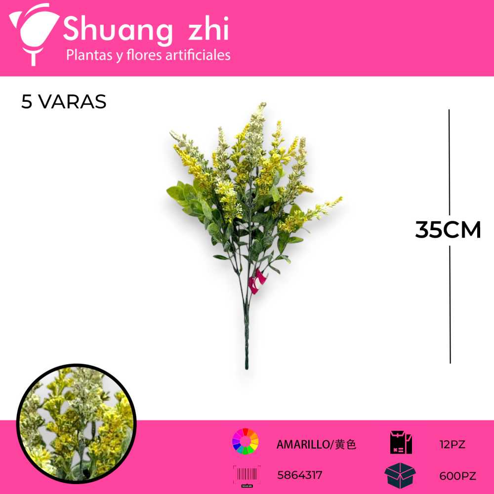 FOLLAJE AMARILLO 35CM