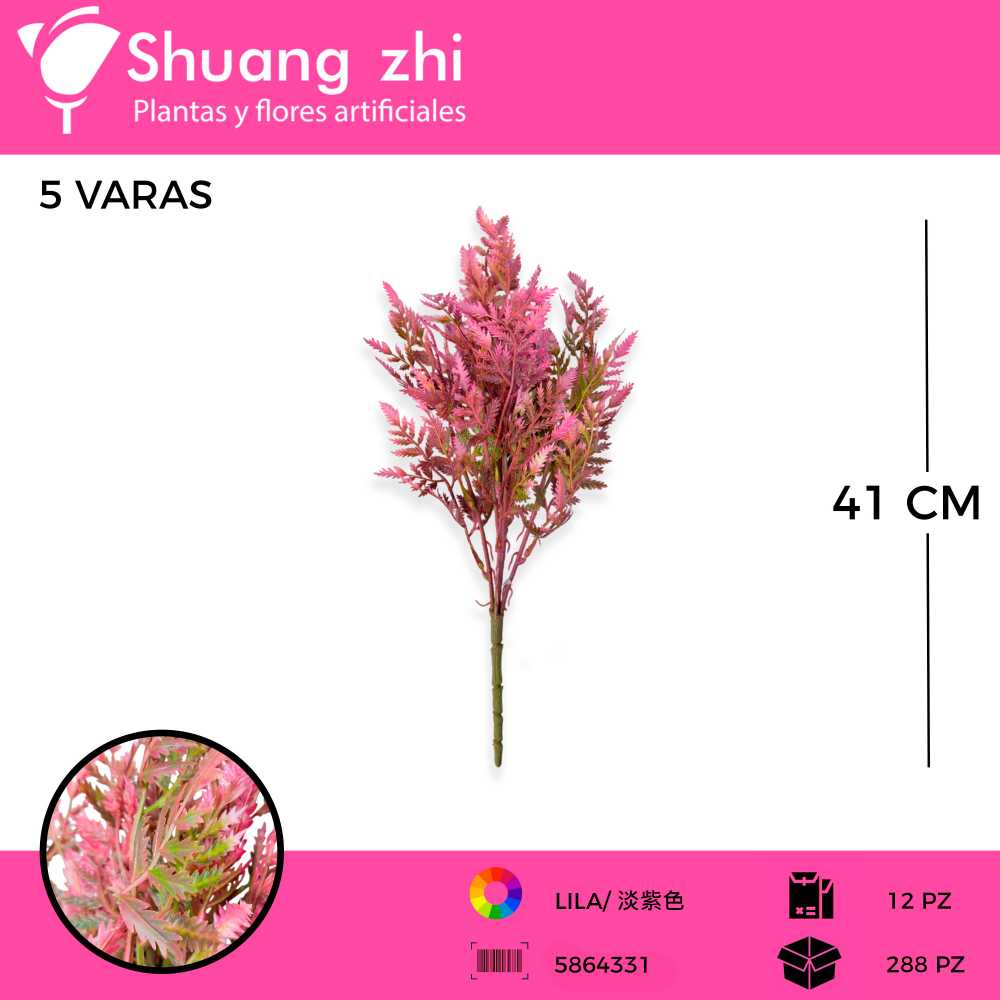 FOLLAJE ROSA 42CM