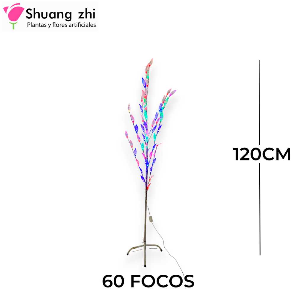 ARBOL CON LUZ 60FOCOS 120CM