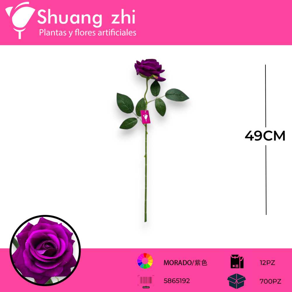 VARA FLOR ROSA MORADO 49CM