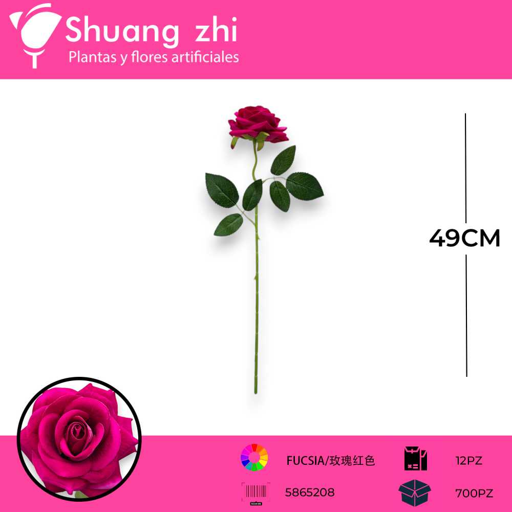 VARA FLOR ROSA FUCSIA 49CM