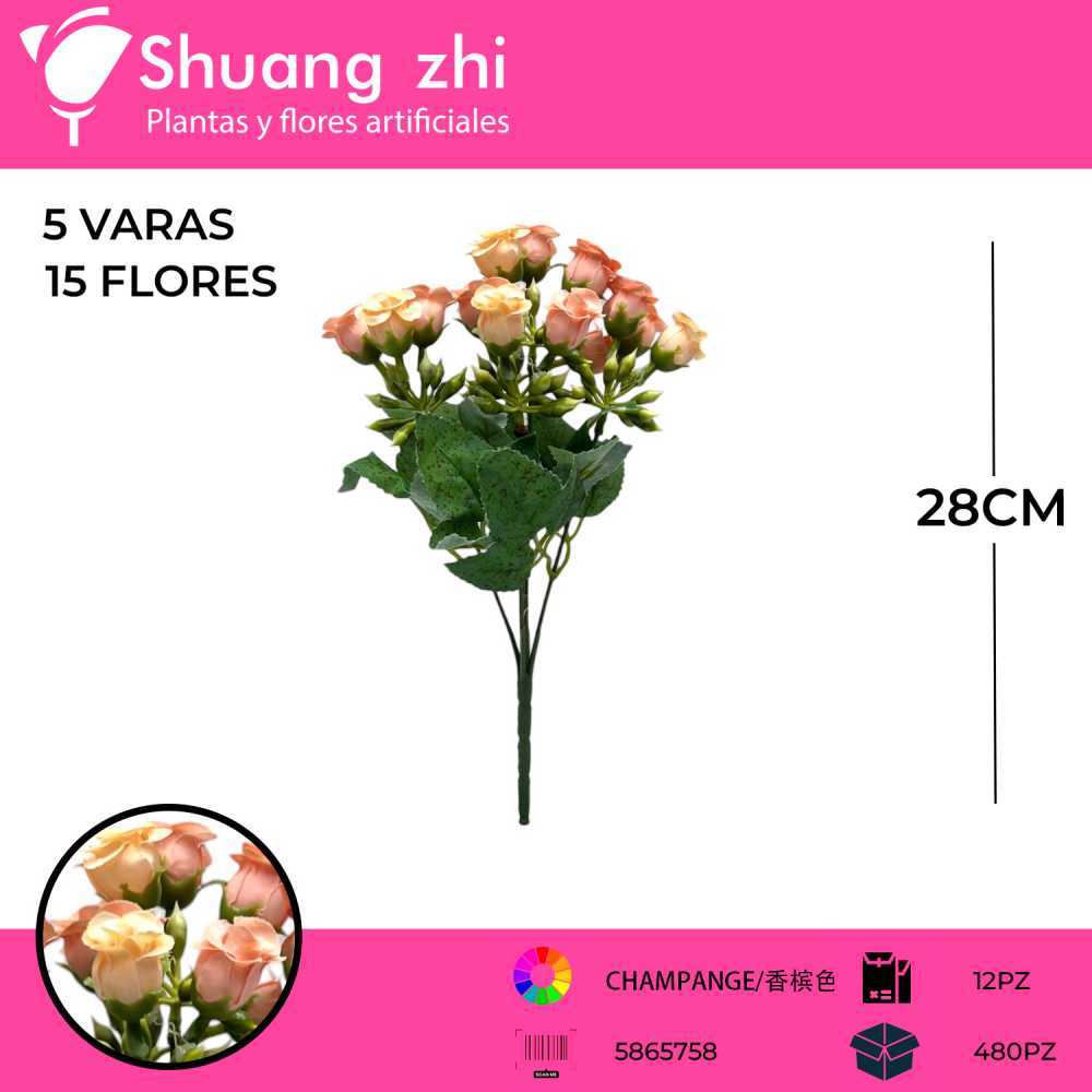 FLOR MINI CHAMPANGNE 28CM