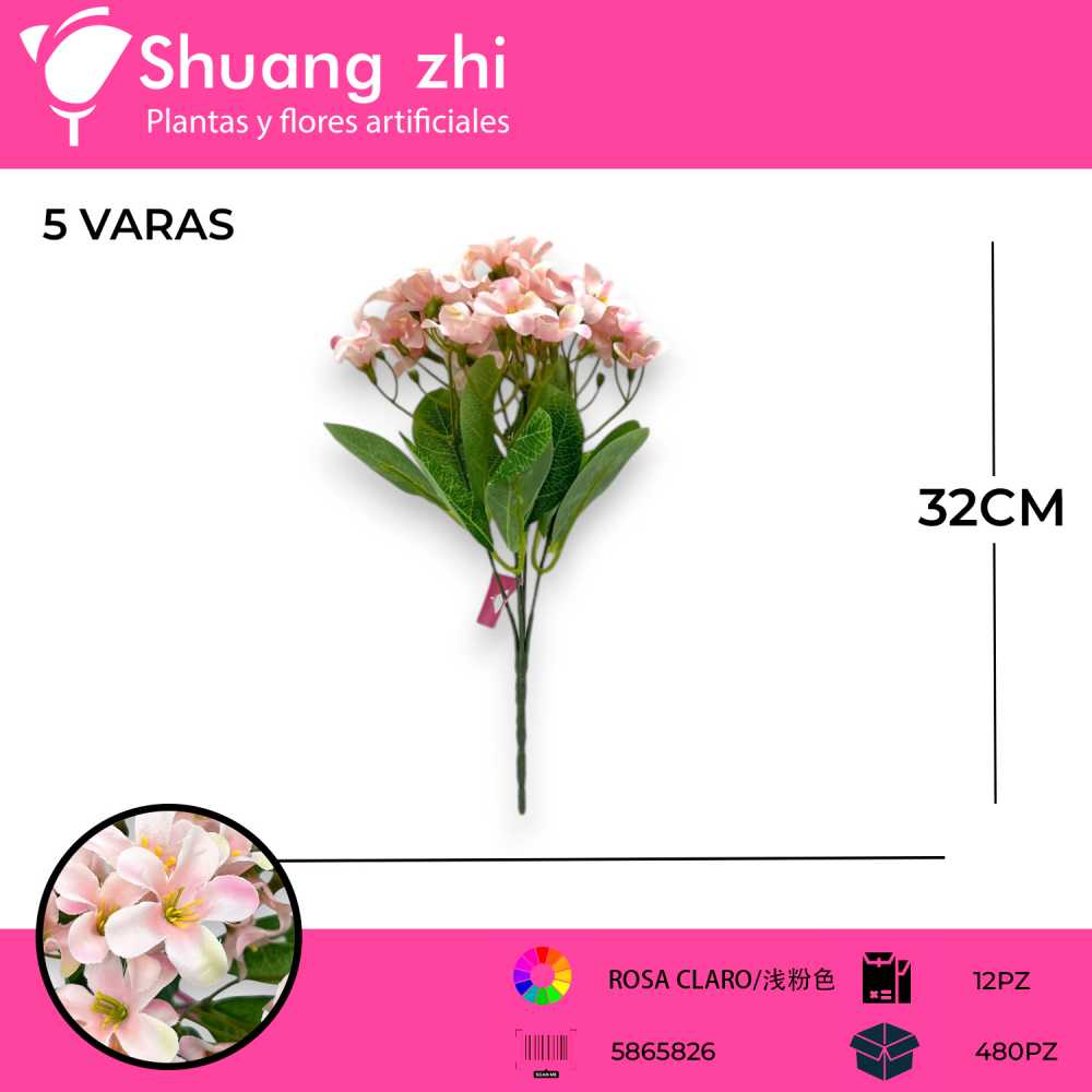 FLOR MINI ROSA CLARO