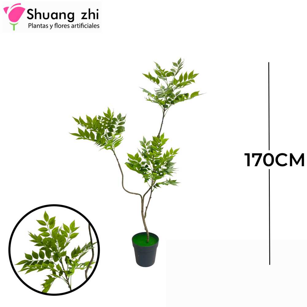PLANTA 35 HOJAS CON MACETA 145CM