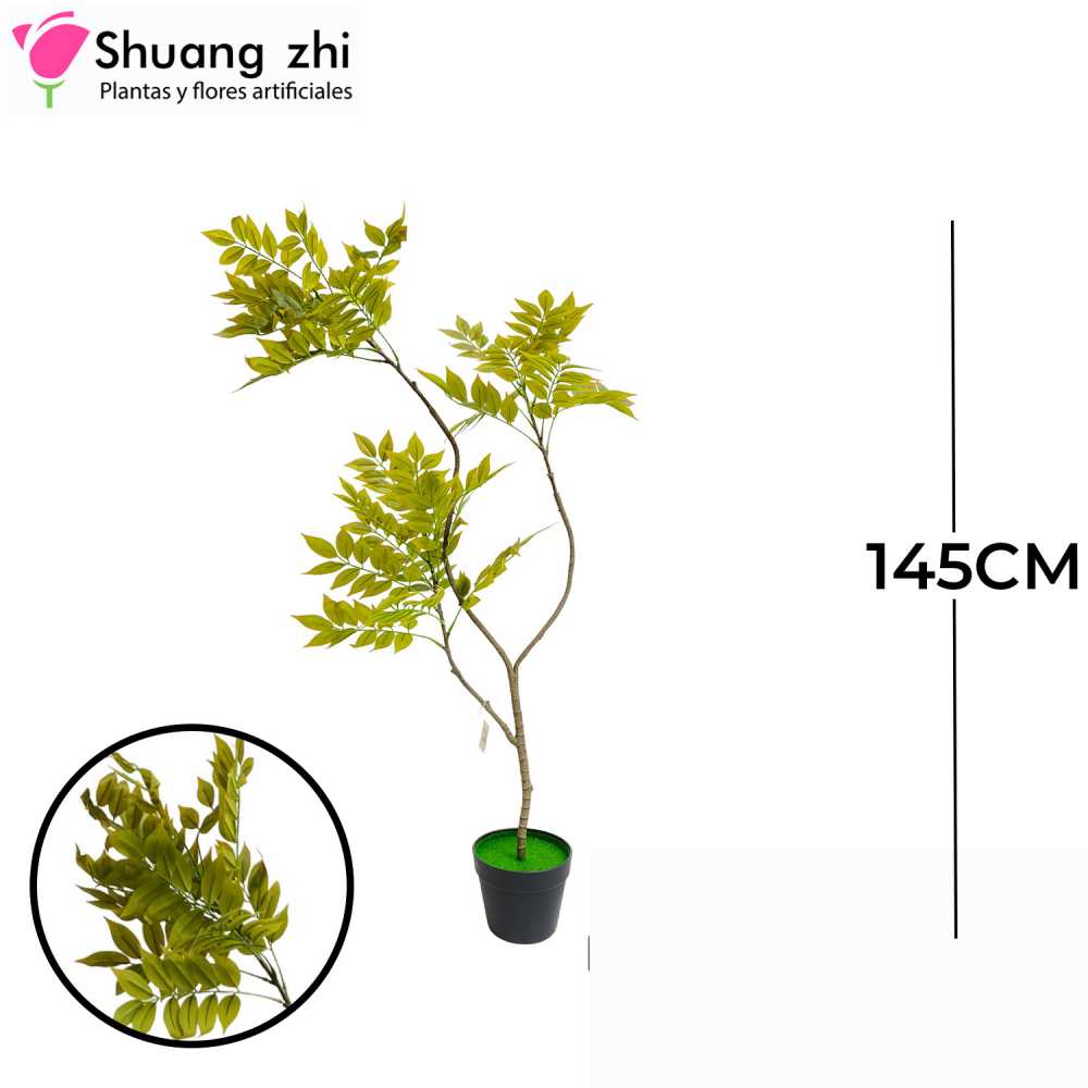 PLANTA 35 HOJAS CON MACETA 145CM
