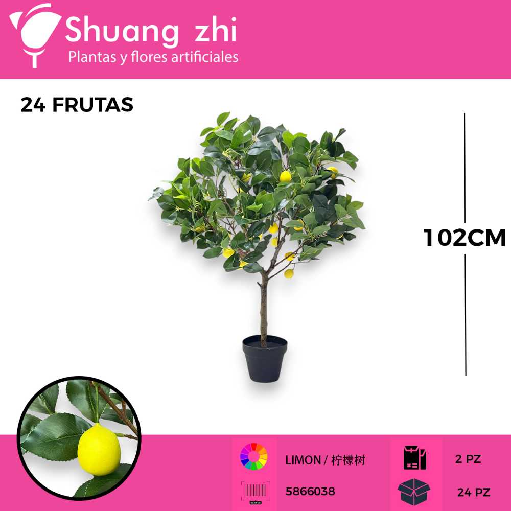 ARBOL LIMÓN 24 LIMONES 102CM