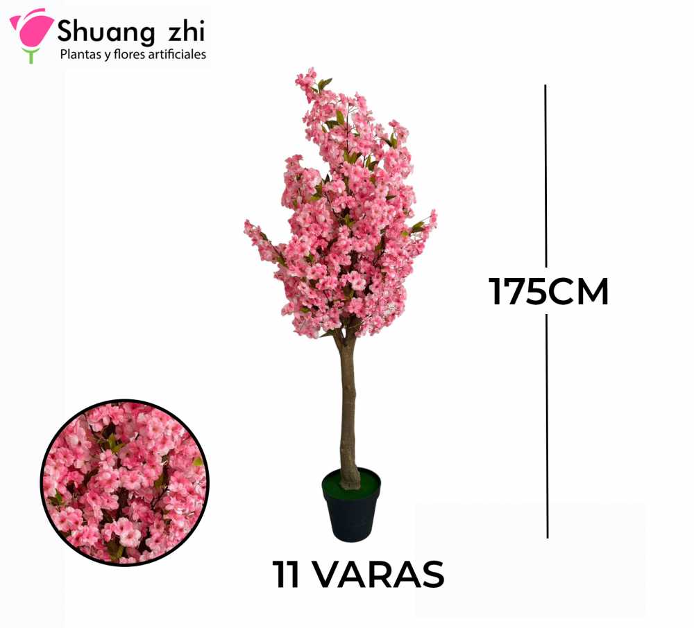 PLANTA 11 VARAS ROSA CON MACETA