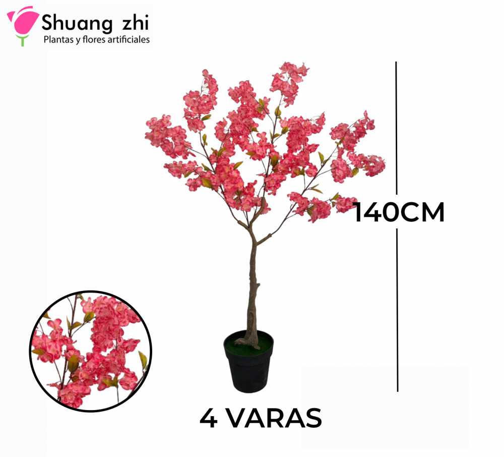 PLANTA CEREZO 4 VARAS FUCSIA CON MACETA