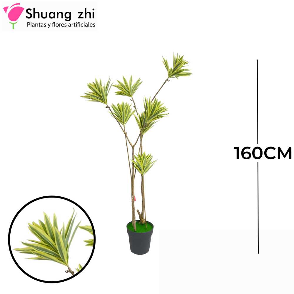 PLANTA 231 HOJAS 7 VARAS CON MACETA 160CM