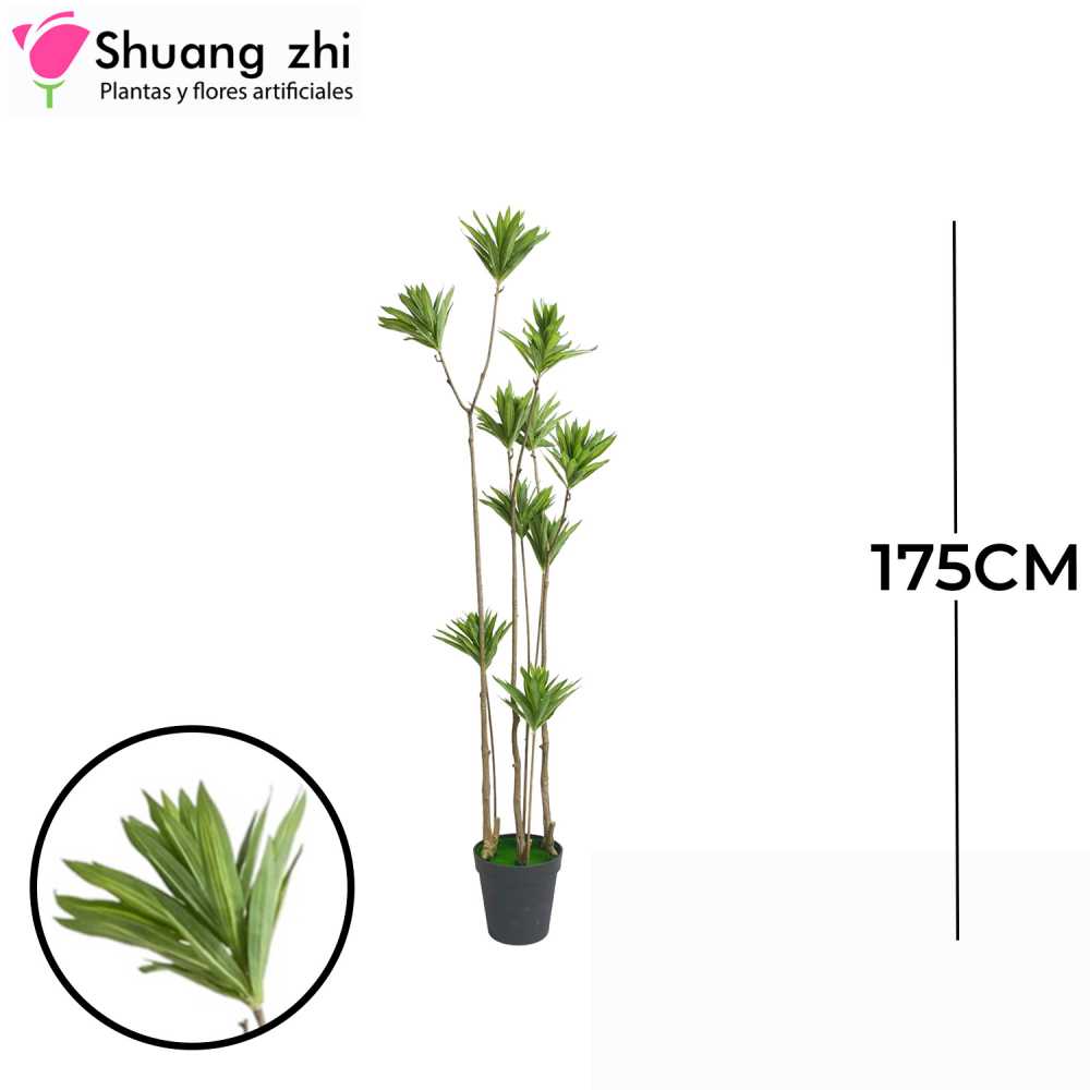 PLANTA 10 VARAS 330 HOJAS CON MACETA 175CM