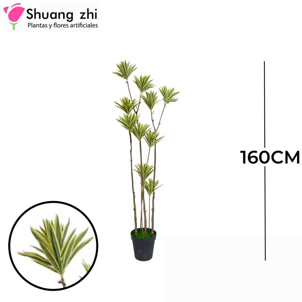 PLANTA 330 HOJAS 10 VARAS CON MACETA 160CM