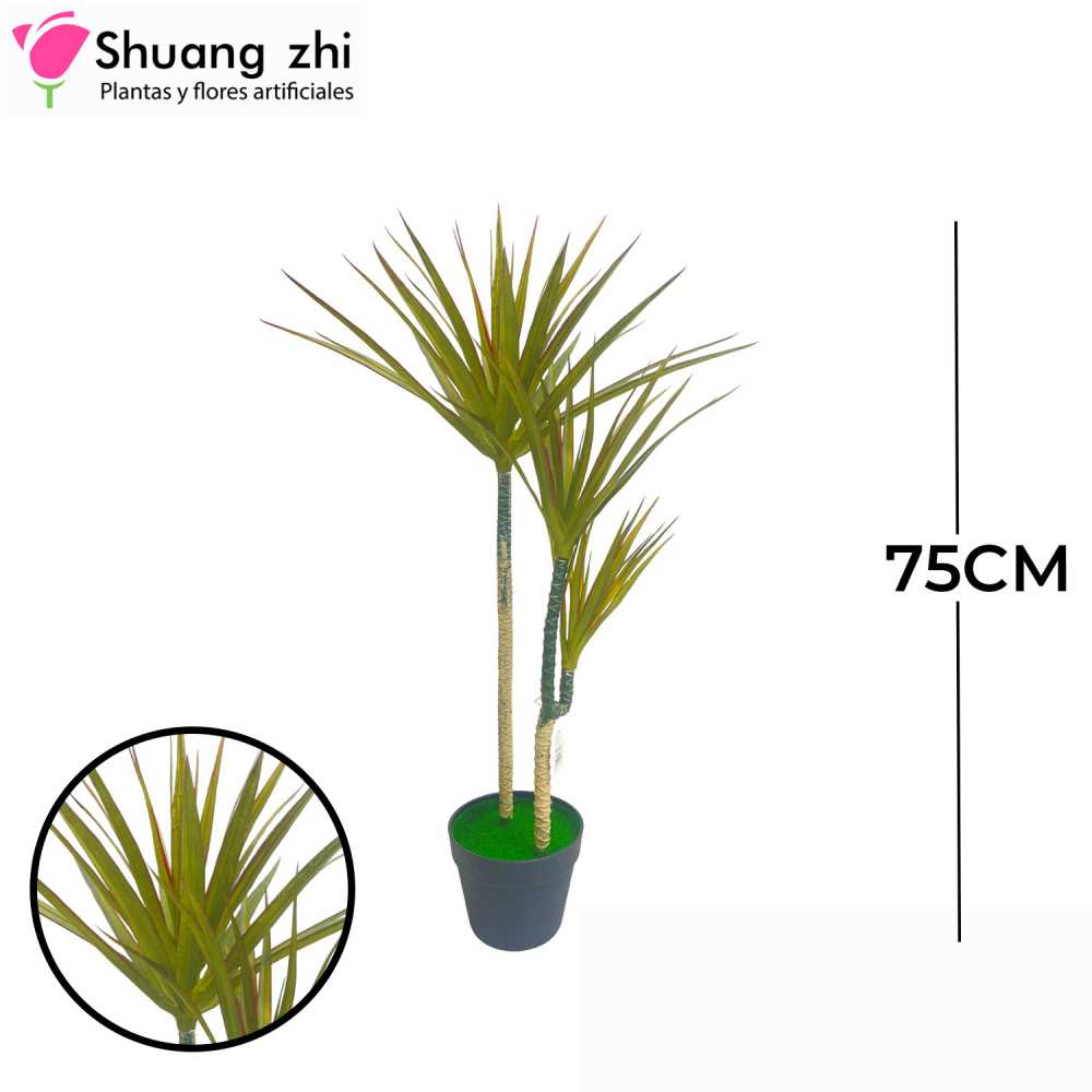 PLANTA 60 HOJAS CON MACETA 75CM