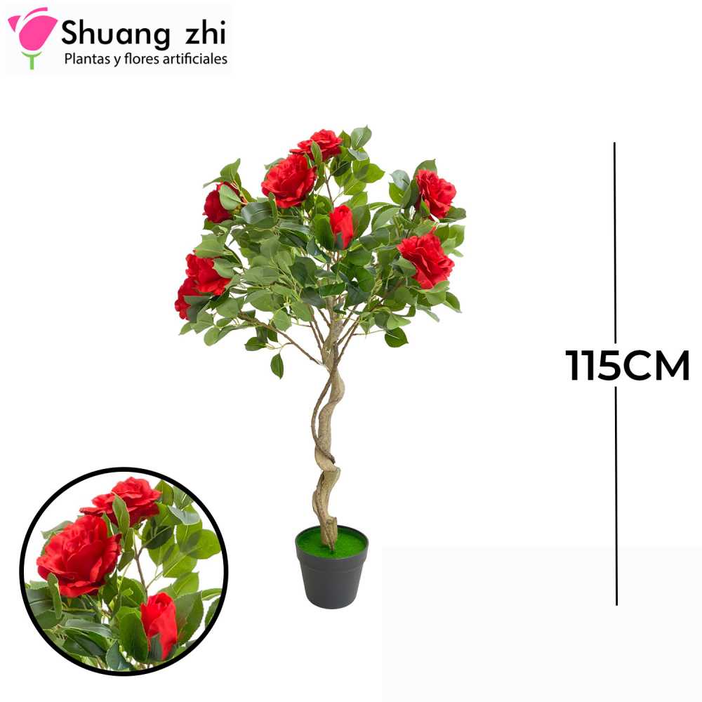 PLANTA 91 HOJAS 13 ROSAS ROJO
