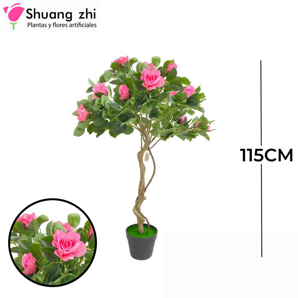 PLANTA 91 HOJAS 13 ROSAS ROSA