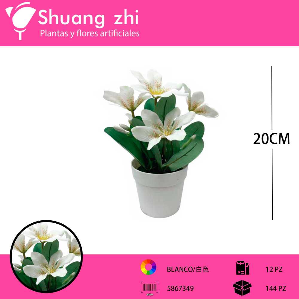 MACETA FLOR BLANCA 20CM