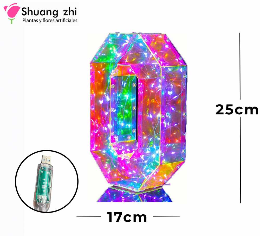 NUMERO DE LUZ CON CONTROLADOR DE SERIE 25CM