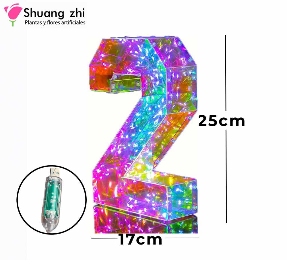 NUMERO DE LUZ CON CONTROLADOR DE SERIE 25CM