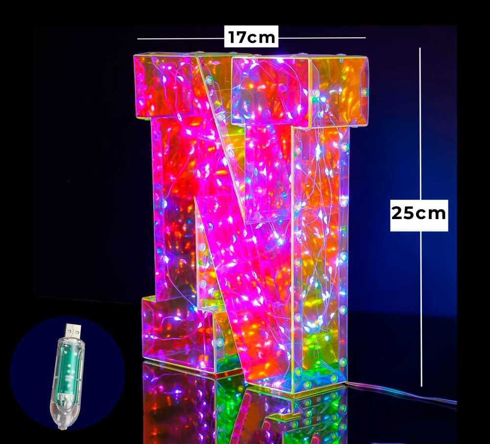 LETRAS DE LUZ CON CONTROLADOR DE SERIE 25CM