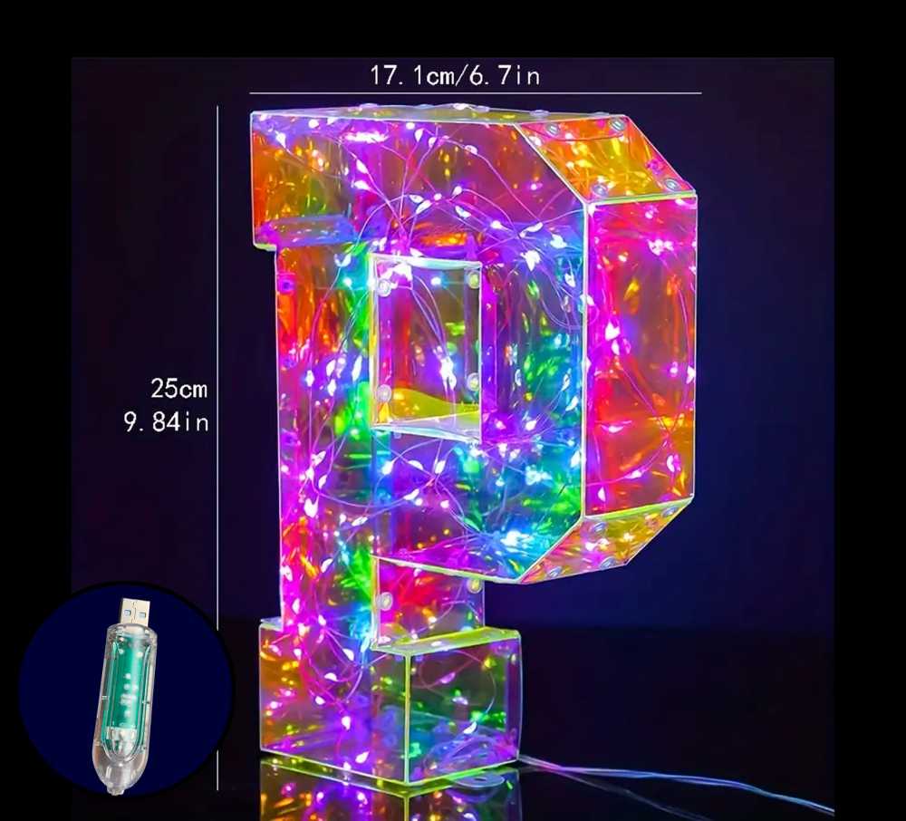 LETRAS DE LUZ CON CONTROLADOR DE SERIE 25CM