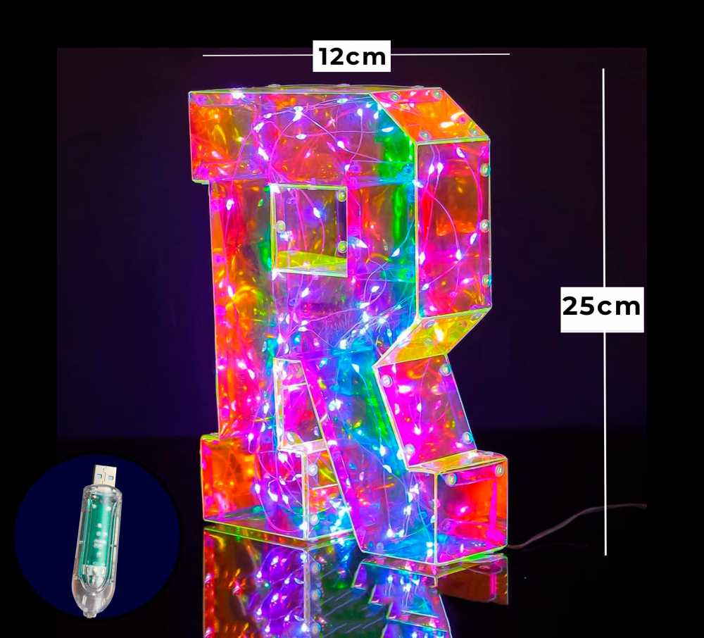 LETRAS DE LUZ CON CONTROLADOR DE SERIE 25CM