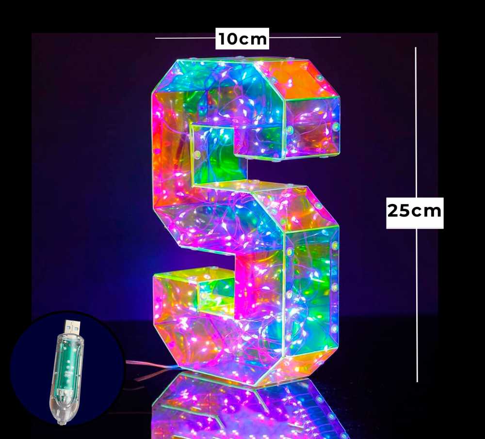 LETRAS DE LUZ CON CONTROLADOR DE SERIE 25CM