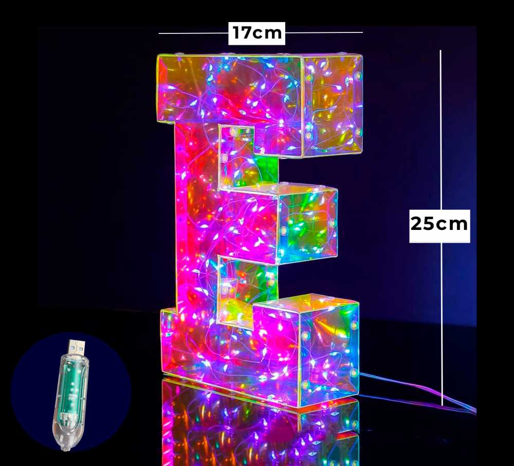 LETRAS DE LUZ CON CONTROLADOR DE SERIE 25CM