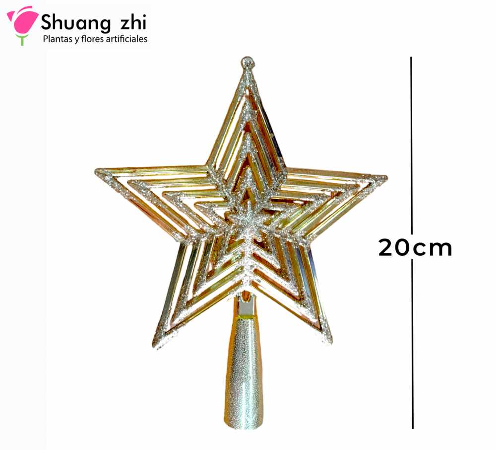 ESTRELLA NAVIDEÑA ORO 20 CM   3/MODERO SURTIDO