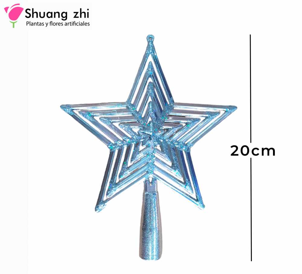 ESTRELLA NAVIDEÑA PLATA 20 CM
