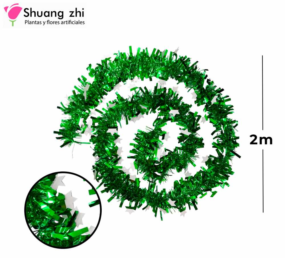 ESCARCHA ESTRELLAS VERDE 2M