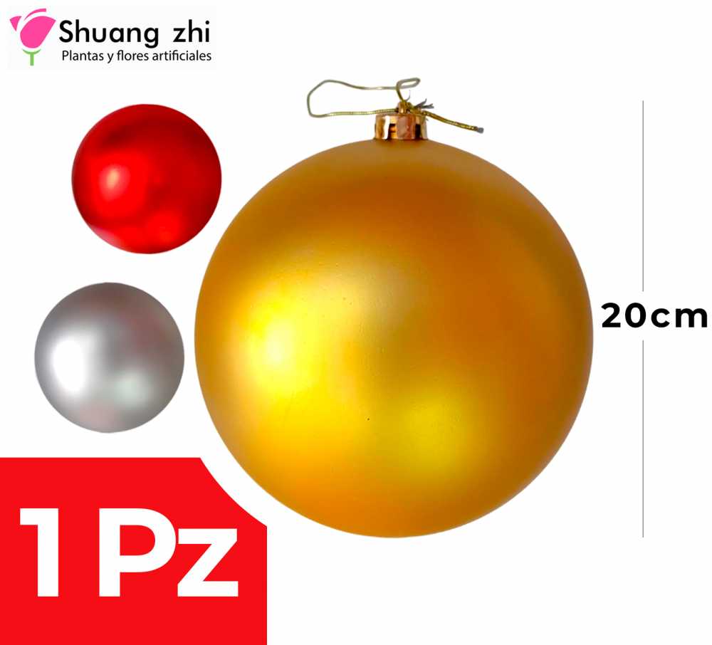 BOLA DE NAVIDAD 20CM MATE ROJO