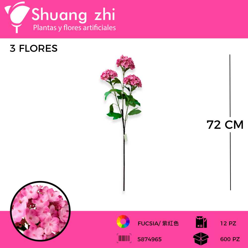 FLOR VARA FUCSIA 72CM