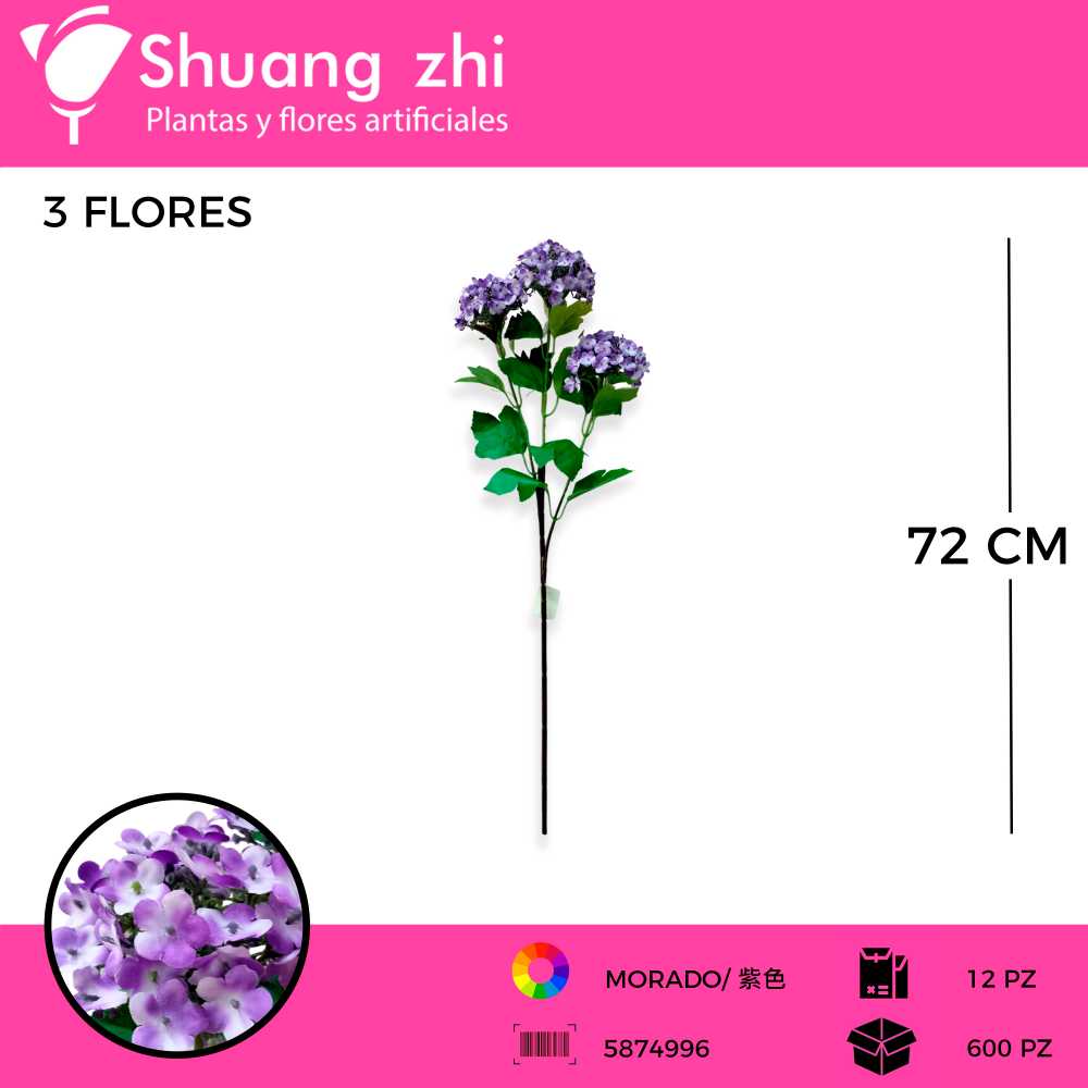 FLOR VARA MORADO 72CM
