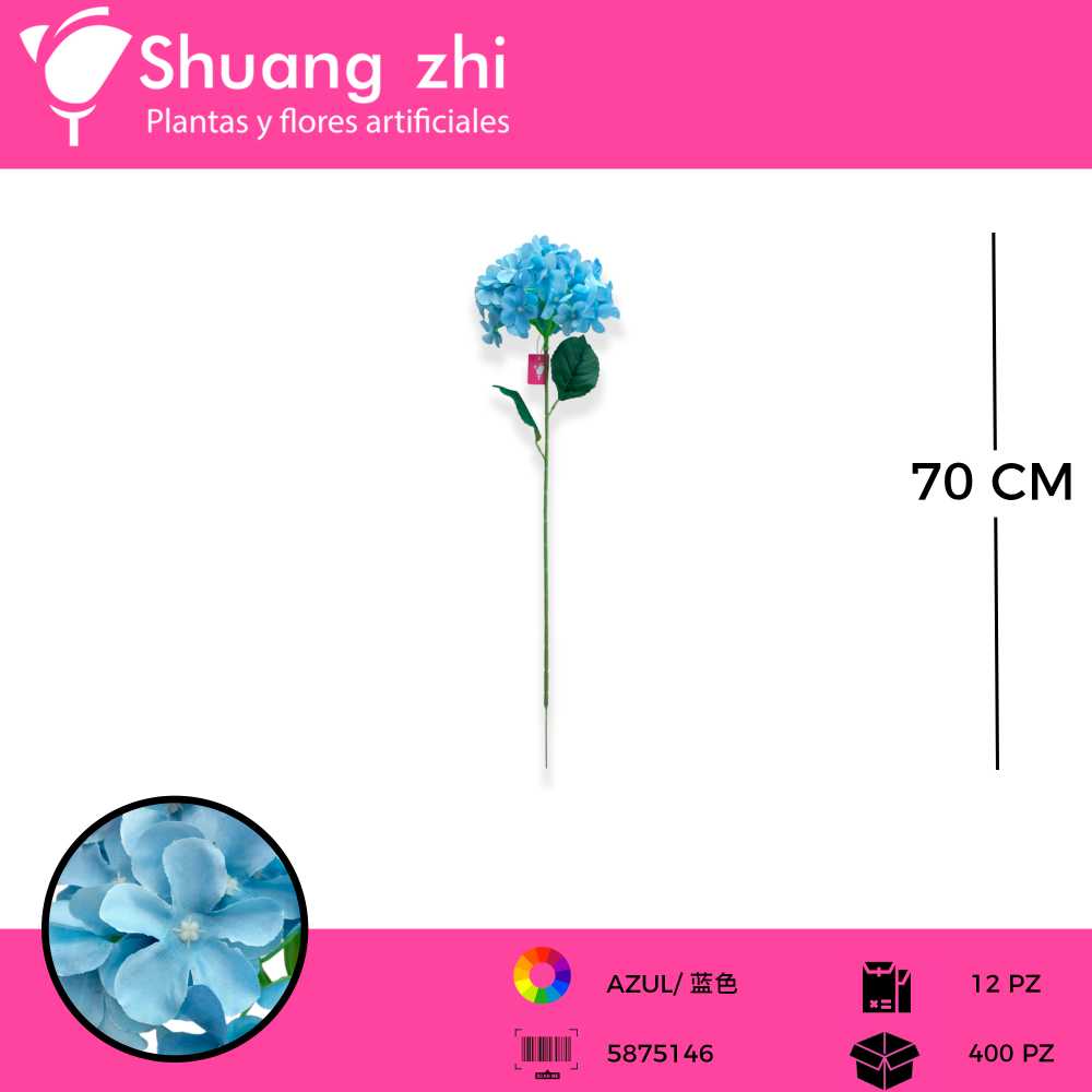 VARA ORTENSIA AZUL 80CM