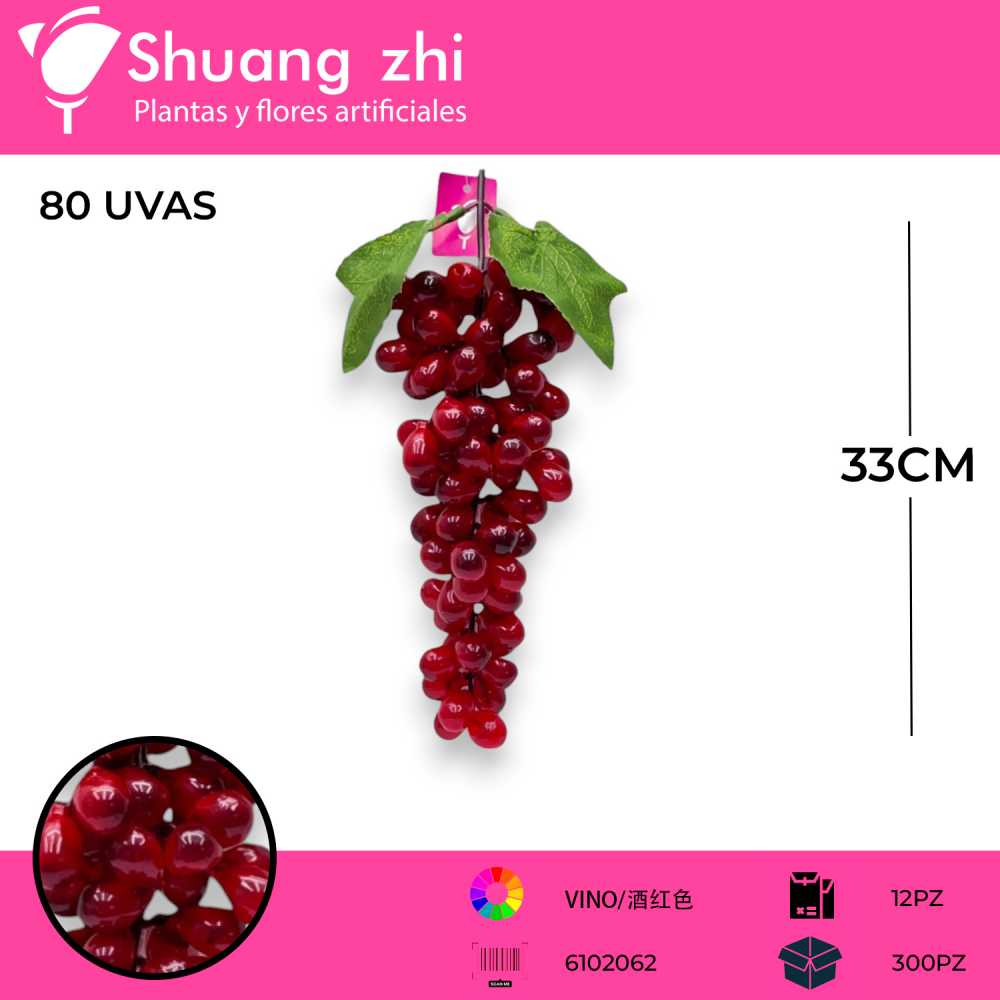 RACIMO DE UVA VINO 33CM