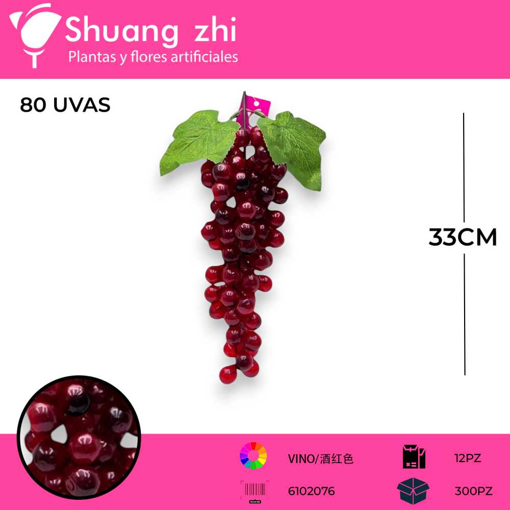 RACIMO DE UVA VINO 33CM