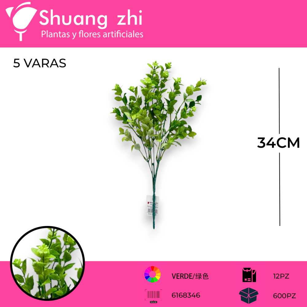 FOLLAJE VERDE 34CM