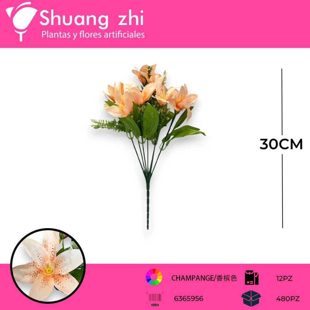 FLOR MINI LILI CHAMPAN 30CM