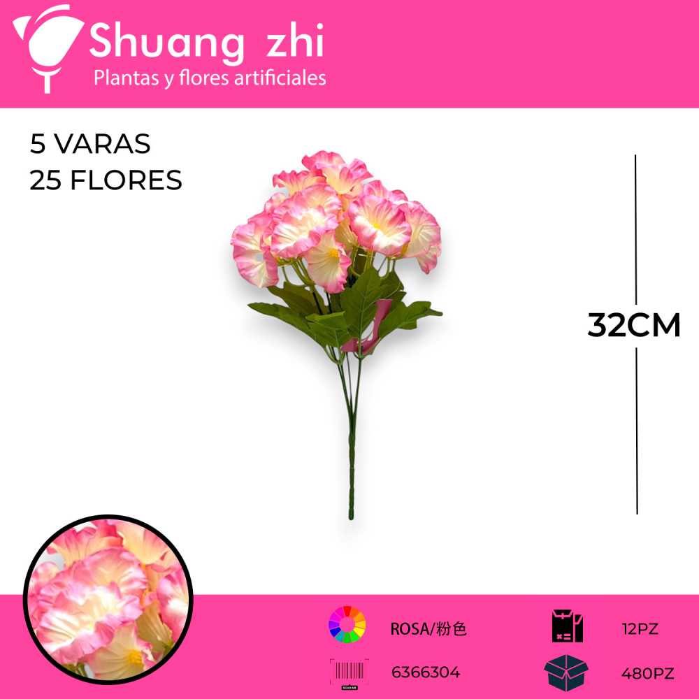 FLOR MINI PETUNIA ROSA 32CM