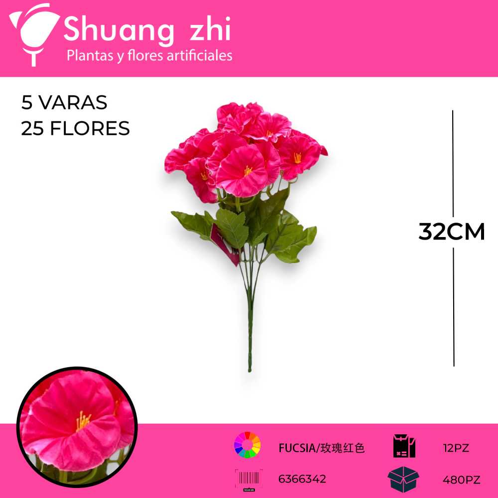 FLOR MINI PETUNIA FUCSIA 32CM