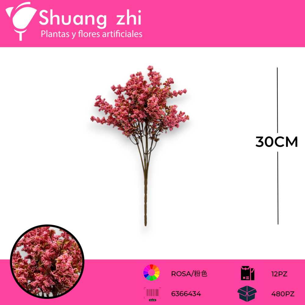 FOLLAJE ROSA 30CM